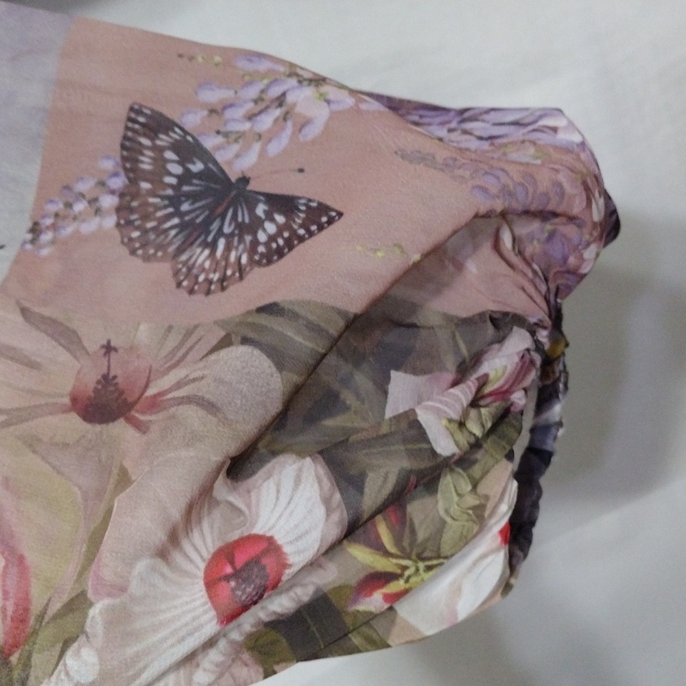 Dalia Macphee Mixed Patchwork Print Sheer Maxi Dr… - image 5